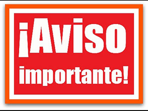 aviso importante
